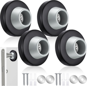 Blulu Concave Wall Door Stopper Door Bumper Stainless Steel Wall Protector Flush Bumper with Grey Rubber Concave Knob Cover Stopper(Silver,4 Pieces) - Image 8