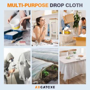 12 X 9 Ft Plastic Drop Cloths (6-Pack) - Disposable Painter'S Sheeting & Tarps for Painting, Waterproof Furniture/Couch/Floor Protection - Image 7