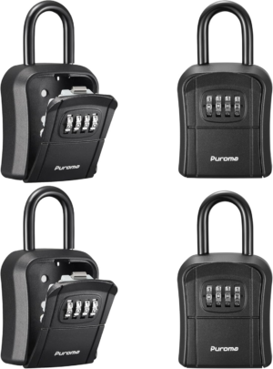 Puroma Key Lock Box, Portable Combination Lockbox Wall-Mounted Key Storage Box for House Keys, Resettable Code Safe Security Lock Box for Home, Office, Apartment Spare Key Storage (1 Pack, Gray) - Image 17