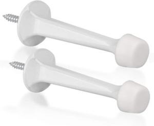2 Pack Solid Rigid Door Stops - Heavy Duty Door Stoppers Wall Protector with Soft Rubber Tips, Satin Nickel - Image 23