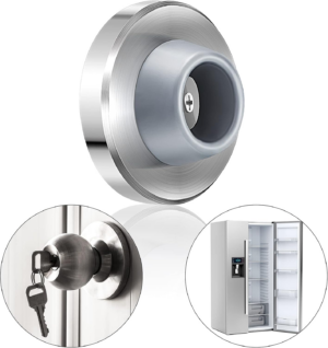 Blulu Concave Wall Door Stopper Door Bumper Stainless Steel Wall Protector Flush Bumper with Grey Rubber Concave Knob Cover Stopper(Silver,4 Pieces) - Image 5