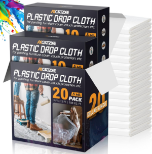 12 X 9 Ft Plastic Drop Cloths (6-Pack) - Disposable Painter'S Sheeting & Tarps for Painting, Waterproof Furniture/Couch/Floor Protection - Image 9