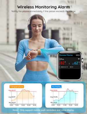 Govee Wifi Thermometer Hygrometer 2Pack H5103, Indoor Temperature Humidity Sensor with Electronic Ink Display, App Notification Alert, Free Data Storage Export, Digital Remote Monitor for Bedroom - Image 6