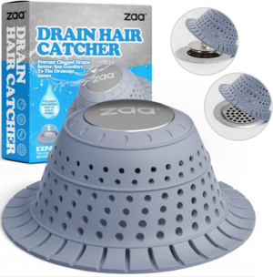 Zaa Bathtub Drain Hair Catcher, Premium Silicone Shower Hair Catcher, 1Pack Collapsible Hair Stopper for Pop up and Regular Drains of Shower, Bathtub, Bathroom Sink, Bathroom Fixture Accessories, Gray - Image 15