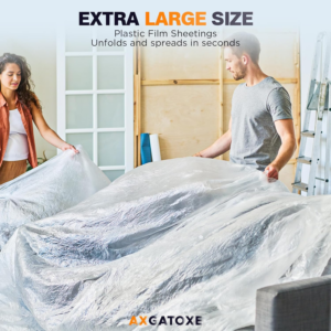 12 X 9 Ft Plastic Drop Cloths (6-Pack) - Disposable Painter'S Sheeting & Tarps for Painting, Waterproof Furniture/Couch/Floor Protection - Image 3