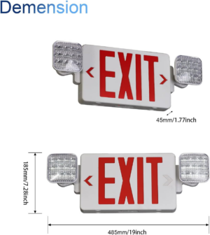TANLUX Red Exit Sign with Emergency Lights, LED Emergency Exit Light with Battery Backup, UL Listed, AC 120/277V, Commercial Emergency Lights Combo for Business - 1 Pack - Image 3