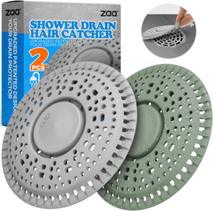 Zaa Shower Drain Hair Catcher, 2 Pack Premium Silicone Drain Protector & Shower Drain Cover, Shower Installation Kits for Flat Drains of Shower Room, Bathroom, Gray - Image 9