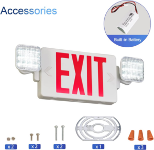 TANLUX Red Exit Sign with Emergency Lights, LED Emergency Exit Light with Battery Backup, UL Listed, AC 120/277V, Commercial Emergency Lights Combo for Business - 1 Pack - Image 5