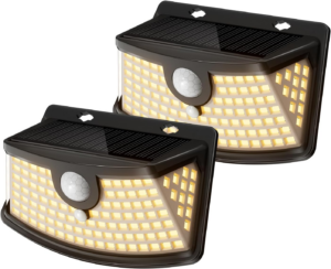 Aootek New Solar Motion Sensor Lights 120 Leds with Lights Reflector,270° Wide Angle, IP65 Waterproof, Step Lights for Front Door, Yard, Garage, Deck (Black, Daylight White, 4-Pack) - Image 15