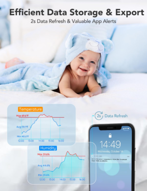 Govee Wifi Temperature Sensor H5179, Smart Hygrometer Thermometer with App Notification, 2 Years Data Storage Export, Remote Monitor for Room Greenhouse Incubator Wine Cellar, 2 Pack - Image 5