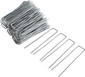 FEED GARDEN 6 Inch 500 Pack Galvanized Landscape Staples Plant Cover Pins 11 Gauge Tent Stakes Garden Stakes Landscaping Fabric SOD Pins Yard Spikes for Decoration Weed Barrier Fabric - Image 11