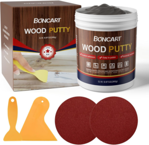 Wood Filler - Ebony, Paintable, Stainable, Sandable. Quickly Repair Holes, Cracks, Chips, Damage, and Scorched Wooden Furniture