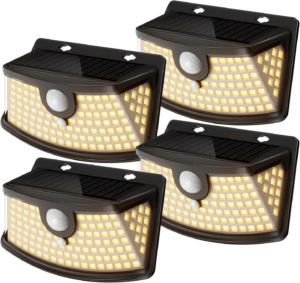 Aootek New Solar Motion Sensor Lights 120 Leds with Lights Reflector,270° Wide Angle, IP65 Waterproof, Step Lights for Front Door, Yard, Garage, Deck (Black, Daylight White, 4-Pack) - Image 20
