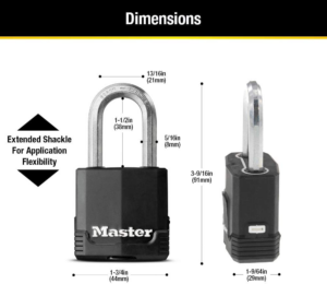 Master Lock Magnum Heavy Duty Outdoor Padlock with Key, Weather Resistant Body and Cut Safe Shackle Make Lock Perfect for Fences, Gates, Sheds, 2 Pack, M115XTLF - Image 6