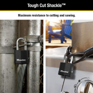 Master Lock Magnum Heavy Duty Outdoor Padlock with Key, Weather Resistant Body and Cut Safe Shackle Make Lock Perfect for Fences, Gates, Sheds, 2 Pack, M115XTLF - Image 3