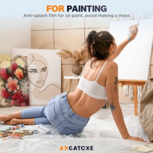 12 X 9 Ft Plastic Drop Cloths (6-Pack) - Disposable Painter'S Sheeting & Tarps for Painting, Waterproof Furniture/Couch/Floor Protection - Image 4