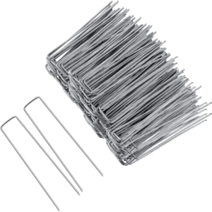 FEED GARDEN 6 Inch 500 Pack Galvanized Landscape Staples Plant Cover Pins 11 Gauge Tent Stakes Garden Stakes Landscaping Fabric SOD Pins Yard Spikes for Decoration Weed Barrier Fabric - Image 12