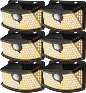 Aootek New Solar Motion Sensor Lights 120 Leds with Lights Reflector,270° Wide Angle, IP65 Waterproof, Step Lights for Front Door, Yard, Garage, Deck (Black, Daylight White, 4-Pack) - Image 14