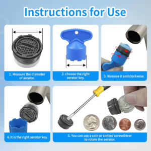 36Pcs Faucet Aerator Kit with 5 Sizes Aerator Key Removal Tools, Replacement Sink Tap Flow Restrictor Inserts for Bathroom and Kitchen, M16.5 M18.5 M21.5 M24 Mm - Image 6