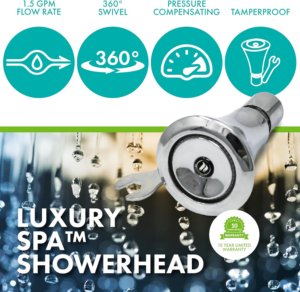 Niagara Conservation N2150-TP Luxury Spa 1-Spray with 1.5 GPM 2.35-In. Wall Mount Adjustable Fixed Shower Head in Chrome, 1-Pack | Bathroom Shower Head Sprayer with Pressure Compensation - Image 3