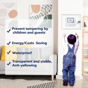 Large Thermostat Lock Box Cover with Key, Clear Thermostat Cover with Lock Compatible with Honeywell Home Thermostat on Wall, AC Lock Box Cover with Key Fits Thermostats 5"H X 6" W or Smaller - Image 5