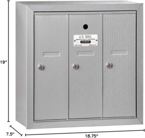 Salsbury Industries 3503ASU Surface Mounted Vertical Mailbox with 3 Doors and USPS Access, Aluminum - Image 3