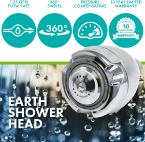 Niagara Conservation N2912CH Earth Spa 3-Spray with 1.25 GPM 2.7-In. Wall Mount Adjustable Fixed Shower Head in Chrome, 1-Pack | Bathroom Shower Head Sprayer with Pressure Compensation Technology - Image 3