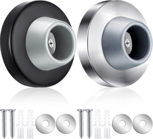 Blulu Concave Wall Door Stopper Door Bumper Stainless Steel Wall Protector Flush Bumper with Grey Rubber Concave Knob Cover Stopper(Silver,4 Pieces) - Image 9
