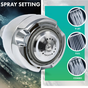 Niagara Conservation N2912CH Earth Spa 3-Spray with 1.25 GPM 2.7-In. Wall Mount Adjustable Fixed Shower Head in Chrome, 1-Pack | Bathroom Shower Head Sprayer with Pressure Compensation Technology - Image 5