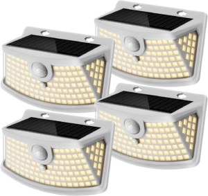 Aootek New Solar Motion Sensor Lights 120 Leds with Lights Reflector,270° Wide Angle, IP65 Waterproof, Step Lights for Front Door, Yard, Garage, Deck (Black, Daylight White, 4-Pack) - Image 18
