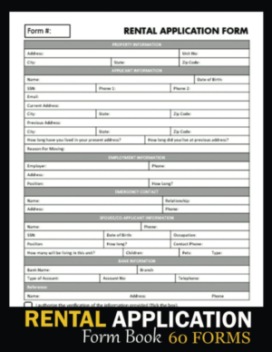 Rental Application Form Book: (60 Forms) | Apartment Lease Application Forms Book for Landlord, Realtor, Real Estate Agents