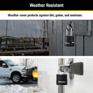 Master Lock Magnum Heavy Duty Outdoor Padlock with Key, Weather Resistant Body and Cut Safe Shackle Make Lock Perfect for Fences, Gates, Sheds, 2 Pack, M115XTLF - Image 4