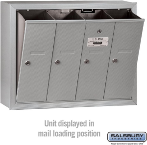 Salsbury Industries 3504ASU Surface Mounted Vertical Mailbox with 4 Doors and USPS Access, Aluminum - Image 3