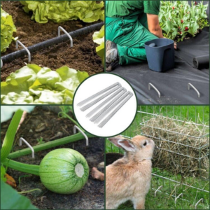 FEED GARDEN 6 Inch 500 Pack Galvanized Landscape Staples Plant Cover Pins 11 Gauge Tent Stakes Garden Stakes Landscaping Fabric SOD Pins Yard Spikes for Decoration Weed Barrier Fabric - Image 7