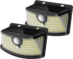 Aootek New Solar Motion Sensor Lights 120 Leds with Lights Reflector,270° Wide Angle, IP65 Waterproof, Step Lights for Front Door, Yard, Garage, Deck (Black, Daylight White, 4-Pack) - Image 16