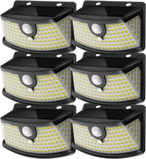 Aootek New Solar Motion Sensor Lights 120 Leds with Lights Reflector,270° Wide Angle, IP65 Waterproof, Step Lights for Front Door, Yard, Garage, Deck (Black, Daylight White, 4-Pack) - Image 17