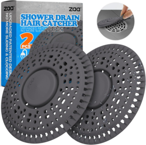 Zaa Shower Drain Hair Catcher, 2 Pack Premium Silicone Drain Protector & Shower Drain Cover, Shower Installation Kits for Flat Drains of Shower Room, Bathroom, Gray - Image 10
