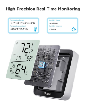Govee Digital Hygrometer Indoor Thermometer Room H5075, Bluetooth Temperature Humidity Meter with 164Ft Remote App Control, Notification Alerts, 2 Years Data Storage Export for Bedroom, Wine Cellar - Image 4