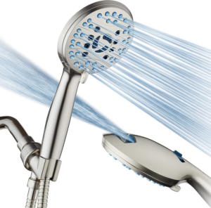 Hotel Spa Aquacare High Pressure 8-Mode Handheld Shower Head - Anti-Clog Nozzles, Built-In Power Wash to Clean Tub, Extra Long 6 Ft. Stainless Steel Hose, Wall & Overhead Brackets - Image 11