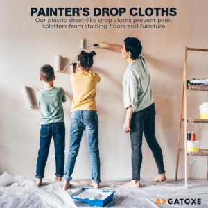 12 X 9 Ft Plastic Drop Cloths (6-Pack) - Disposable Painter'S Sheeting & Tarps for Painting, Waterproof Furniture/Couch/Floor Protection - Image 8