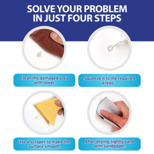 Drywall Repair Kit,2 Pack Wall Mending Agent,Wall Spackle with Scraper, Wall Surface Hole Fill Quick and Easy Solution - Image 5