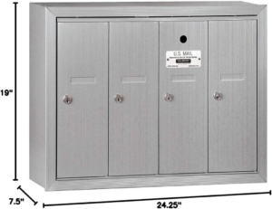 Salsbury Industries 3504ASU Surface Mounted Vertical Mailbox with 4 Doors and USPS Access, Aluminum - Image 6