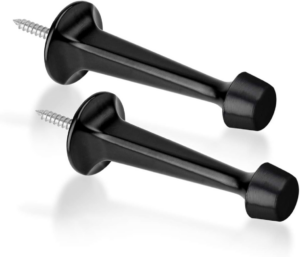 2 Pack Solid Rigid Door Stops - Heavy Duty Door Stoppers Wall Protector with Soft Rubber Tips, Satin Nickel - Image 19