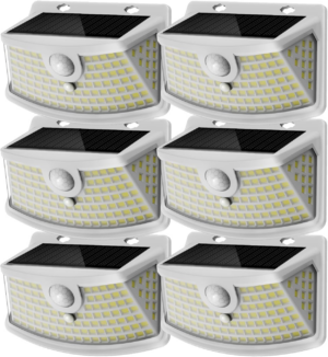 Aootek New Solar Motion Sensor Lights 120 Leds with Lights Reflector,270° Wide Angle, IP65 Waterproof, Step Lights for Front Door, Yard, Garage, Deck (Black, Daylight White, 4-Pack) - Image 19