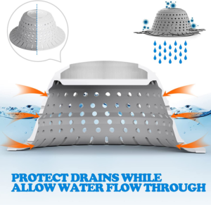 Zaa Bathtub Drain Hair Catcher, Premium Silicone Shower Hair Catcher, 1Pack Collapsible Hair Stopper for Pop up and Regular Drains of Shower, Bathtub, Bathroom Sink, Bathroom Fixture Accessories, Gray - Image 4