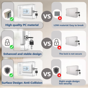 Large Thermostat Lock Box Cover with Key, Clear Thermostat Cover with Lock Compatible with Honeywell Home Thermostat on Wall, AC Lock Box Cover with Key Fits Thermostats 5"H X 6" W or Smaller - Image 3