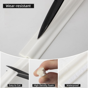 196 Inch Window Draft Stopper Foam Seal Strip,Self-Adhesive Door Weather Stripping for Door Frame Seal,Soundproofing Window Insulation for Winter,Door Gap Filler for Noise Blocker,White - Image 4