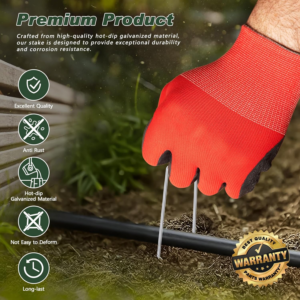 FEED GARDEN 6 Inch 500 Pack Galvanized Landscape Staples Plant Cover Pins 11 Gauge Tent Stakes Garden Stakes Landscaping Fabric SOD Pins Yard Spikes for Decoration Weed Barrier Fabric - Image 4